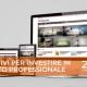 Un computer, un tablet ed uno smartphone appoggiati su una scrivania in cui si visualizza un sito web professionale